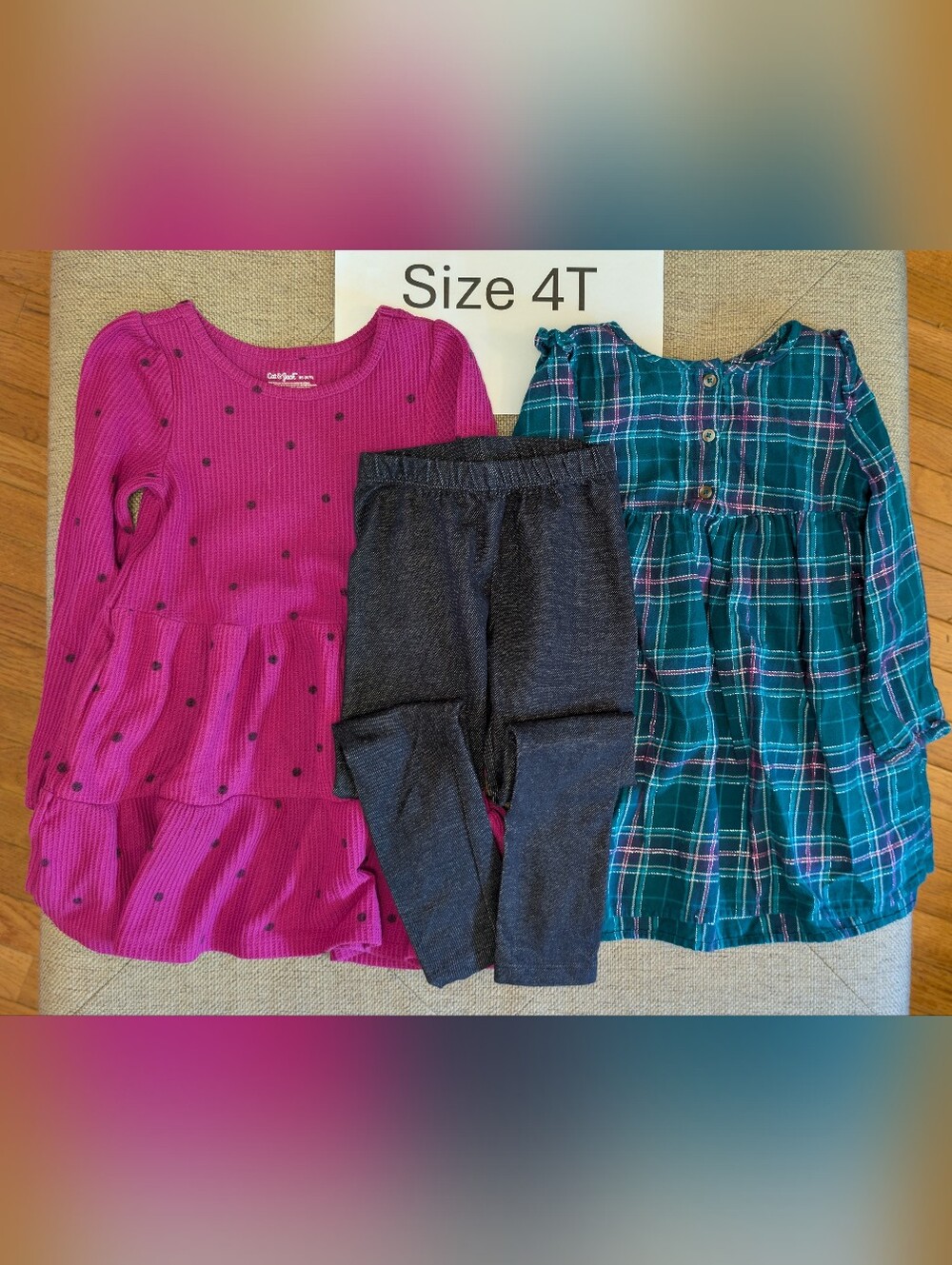 4T Dress With Pockets And Tunic With Leggings